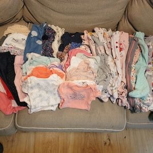 55 Piece Newborn Baby Girl Clothing Lot